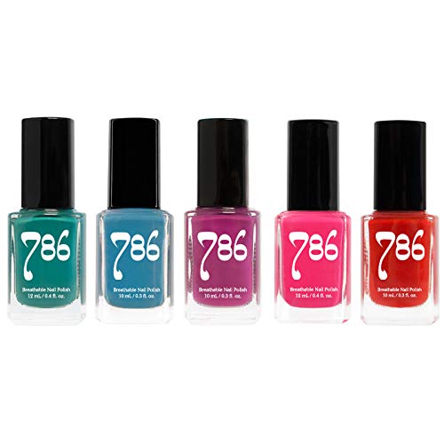 786 Cosmetics Nail Polish Set - Vegan, Cruelty-Free, Halal Nail Polish, 5 Full Sized Nail Polishes (Bold Set)