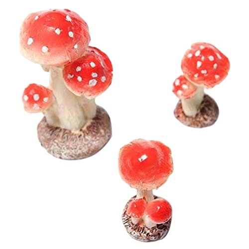 CIMAXIC Head Red Mushroom Toadstool Figurine Miniature Fairy Garden Decorations for Terrarium and...