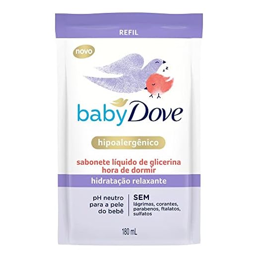 Sabonete Líquido de Glicerina Hidratação Relaxante Dove Baby Hora de Dormir Sachê 180ml Refil, Baby Dove