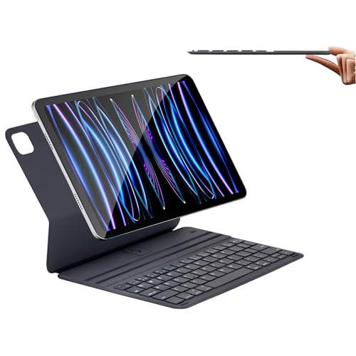 Portable Bluetooth Keyboard (Arabic/English) for iPad 10th generation 10.9inch 2022&11th gen 11inch A16 2025 No charging required ultra-thin&ultra-light with magnetic stand bluetooth black
