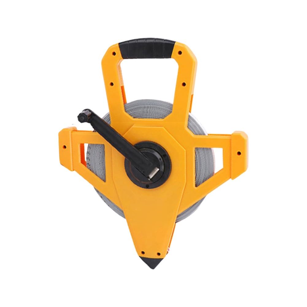 Cinta métrica de fibra de vidrio con carrete abierto de 30/50/100 m con escala métrica y pulgadas, marco ABS resistente a los impactos para encuestas de construcción, 100 m