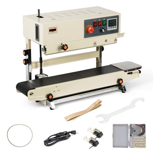 U.S. Solid Vertical Automatic Continuous Sealing Machine with Digital Temperature Control, Vertical Band Sealer for PVC Bag Films Stamp Coding 110V/60HZ