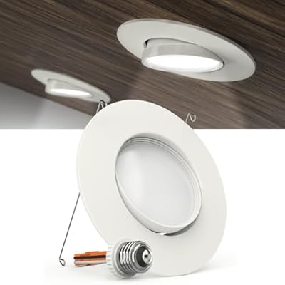 Sunco LED Can Lights Eyeball Retrofit Gimbal 5/6 Inch Recessed Lights Dimmable, 12W=60W, 2700K Soft White, 800 LM, Directional Angled Trim Adjustable Ceiling Downlight, UL.