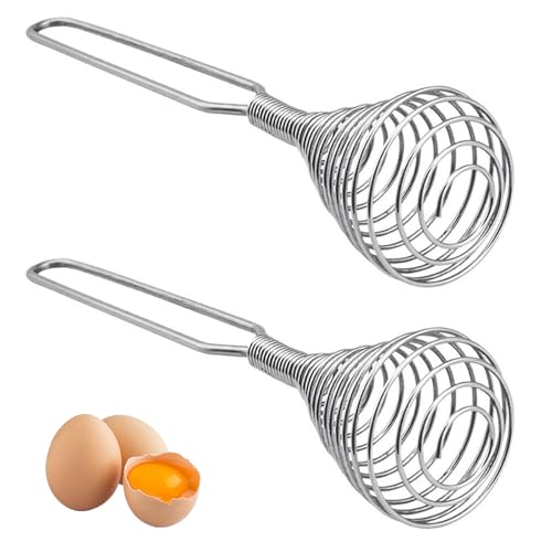 French Whisk For Sauces, 2Pcs French Whisk, Stainless Steel Sauce, Hand Mixer for Sauces, Portable Small Coil, Gravy Sauce Whisks for Cooking