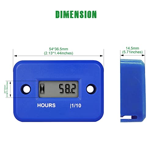 YOOREAL Compteur d’heures inductif numérique étanche IP68 (HM006A Blue) – vue 6