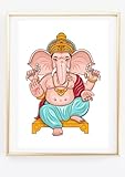 Kunstdruck Din A4 - Ganesha Elefantengott - Grafik 