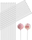 CHELIZIYA 100Pcs Acrylic Cake Pops Sticks, Clear Round Plastic Strip, Acrylic Cake Topper Sticks, Reusable Cocktail Stirrer for Party, DIY Crafts, Decorations (6-inches)