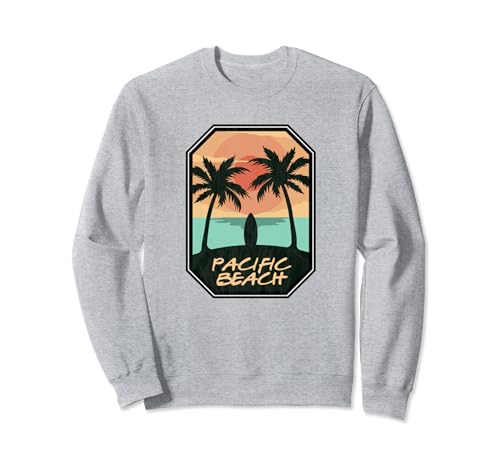 Pacific Beach San Diego CA – Retro-Surf-Druck Sweatshirt