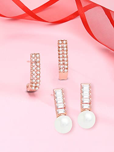 Contemporary Cubic Zirconia Studs Earrings Set - ZPFK13486