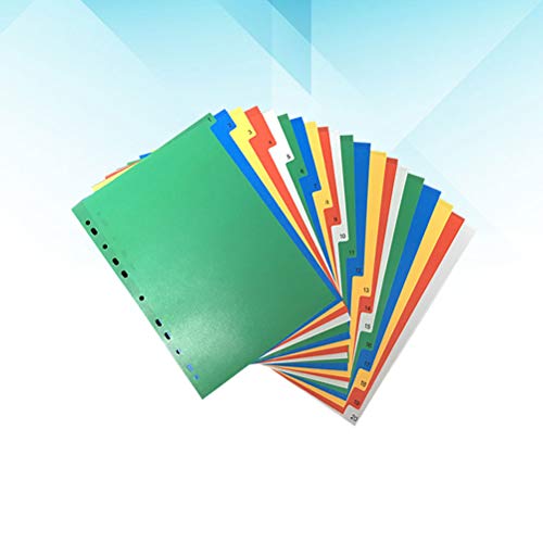 20 páginas A4 páginas de índice colorido classificado lables divisórias de plástico (número impresso