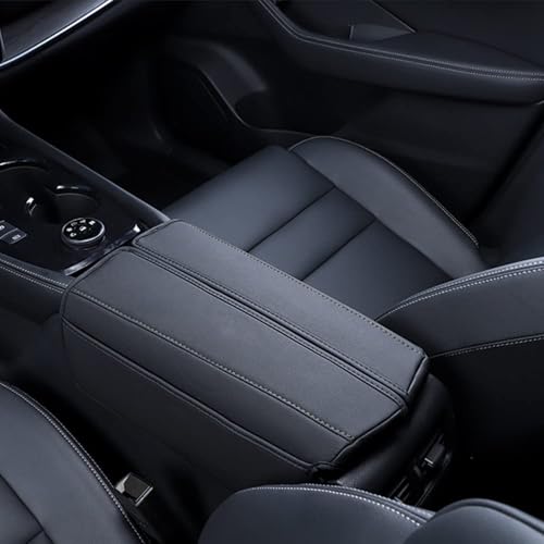 XITER with Rogue Logo 1PC Leather Center Console Armrest Cover with Side Pockets for Nissan Rogue 2021 2022 2023 2024 2025 2026 Accessories(Black Stitches) by XITER - Used condition - US$20.61
