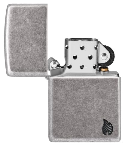 Encendedor Zippo Armor Grabado Profundo Plata Antigua miniatura 7