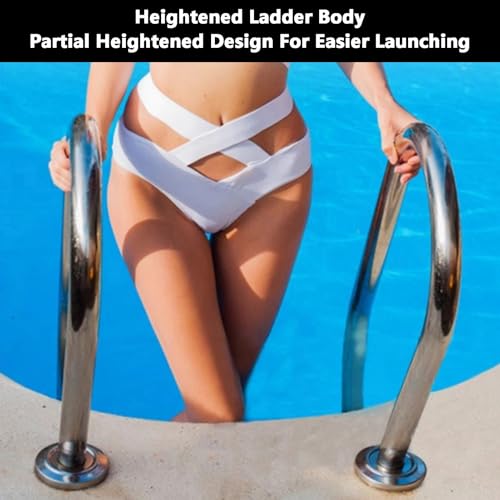 Escalera para piscina de acero inoxidable 2 peldaños miniatura 4
