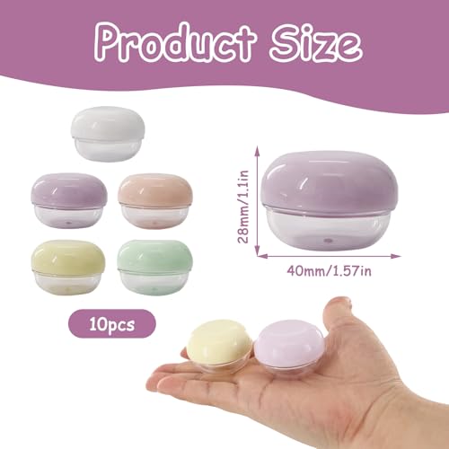 Travel Containers for Toiletries with Lids, 10 Pack 10ml Refillable Plasti Small Travel Containers for Creams, Makeup & Cosmetics2