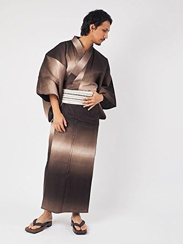 Amazon | [即日発送可]【浴衣+帯+下駄+腰紐】一秀グラデーション・男性 