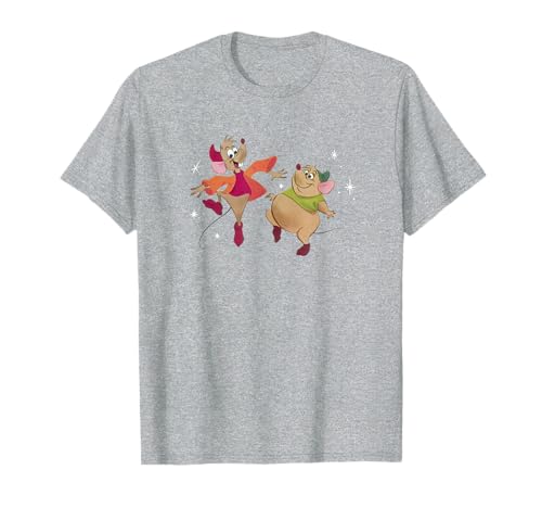 T-shirt Cendrillon Disney avec Jaq et Gus, haut pailleté pour fan de contes de fées