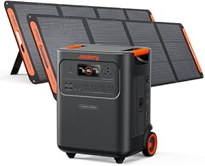 Jackery HomePower 3600 Plus Portable Power Station with 2X 200W Solar Panels, 3600W AC Output, 3584Wh LFP Solar Generator, Expandable up to 21kWh, Essential Home Backup for Home Use, Emergencies, RV