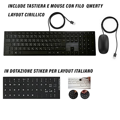 Acer All in One AMD Athlon 3050u, 256GB SSD, 8GB RAM, 24" FHD-Display, Win 11 Pro, Suite Office, Wi-Fi, HDMI, LAN, WebCam, Maus und Tastatur mit CIRILLICO QWERTY-Layout mit STIKERS, Einsatzbereit – Bild 4