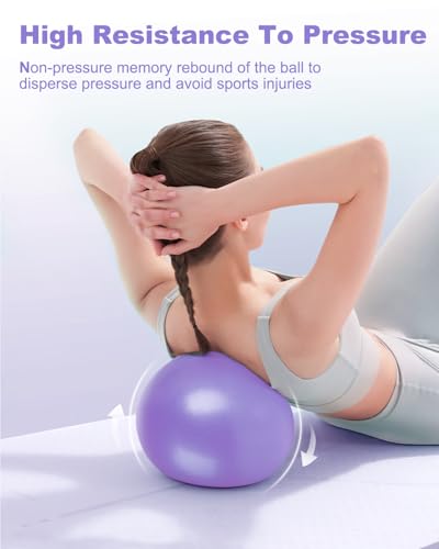 Image of 9 Inch Pilates Ball Small Exercise Ball, Workout Ball for Barre, Pilates, Yoga, Stability, Workout, Balance, Fitness at Gym Home Office