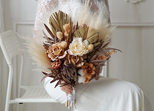 Ramo de flores secas Coffee y crema 30 piezas 12 pulgadas miniatura 7