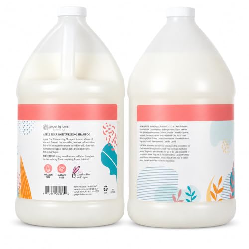 Image of Ginger Lily Farms Botanicals Shampoo, 128oz, Apple Pear | 100% Vegan & Cruelty-Free | Moisturizing Shampoo for All Hair Types | Refill Size