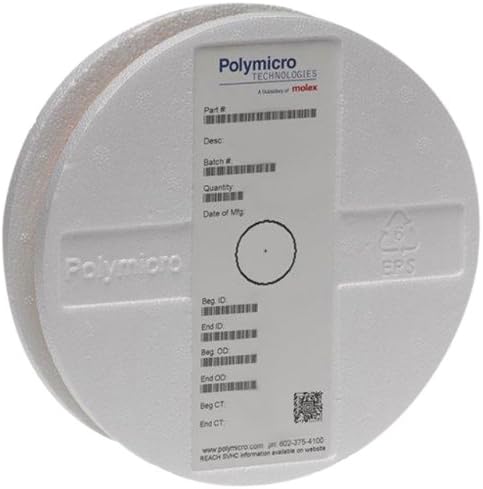 Molex Polymicro 1068150023 TSP100375 Fused Silica Capillary Tubing, 100um +/-4um, OD 363um +/-10um, 10m Reel