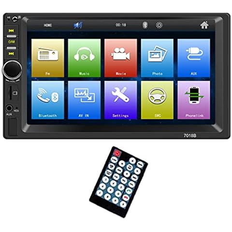 WEPARTICULAR Bluetooth Car Stereo 2 Din with Android and IOS Mirror Link 7 Inch HD Touch Screen Support Bluetooth Hands Free Calls FM Radio AUX USB SD EQ SWC with Remote Control Cover