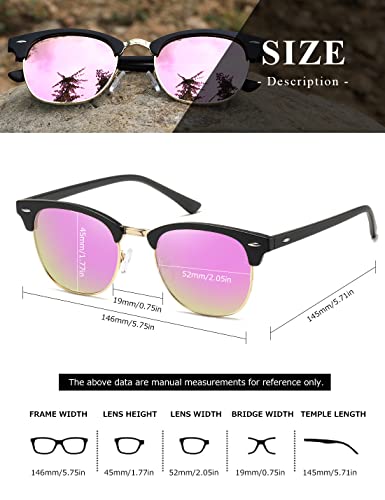 Image of AEVOGUE Men's Polarized Sunglasses, Semi Rimless Retro UV400 Shades AE0369 | Classic Style, Polycarbonate Lenses, Lightweight Metal Frame, Driving, Travel