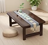 BitMit Japanese Foldable Floor Table,Portable Solid Wood Japanese Folding Coffee Table, No Assembly Table for Sitting on The Floor,Tea Table for Tatami,Living Room,Bedroom,Small Space（31.5in）