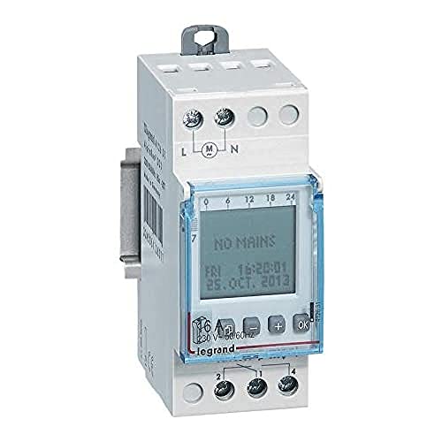 412631 Legrand Interrupteur Horaire Programmable Journalier Ou Hebdomadaire - Digital - 16a - 230v - 1 Sortie