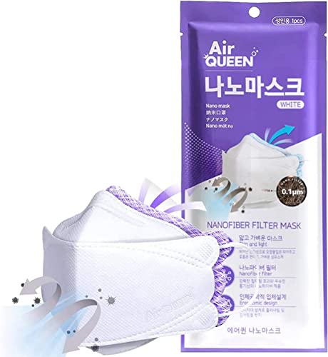 INSAN [30 Pack] Air-Queen Nano-Mask | White | Nanofiber Filter | Ultra Thin | 3-Layer Face Mask for Adults | Individually Packed (30 Pack White)