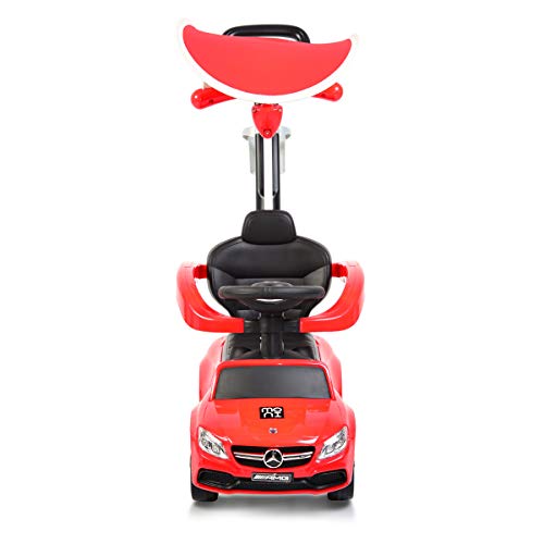 Moni Rutschauto rot Mercedes C63 Coupe 639-P, Schiebestange, Sonnenschutz, Musik – Bild 4