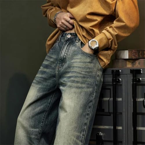 Men's 2025 Autumn & Winter Denim Pants, Loose Wide Leg, Trendy, Comfortable Casual Long Trousers4