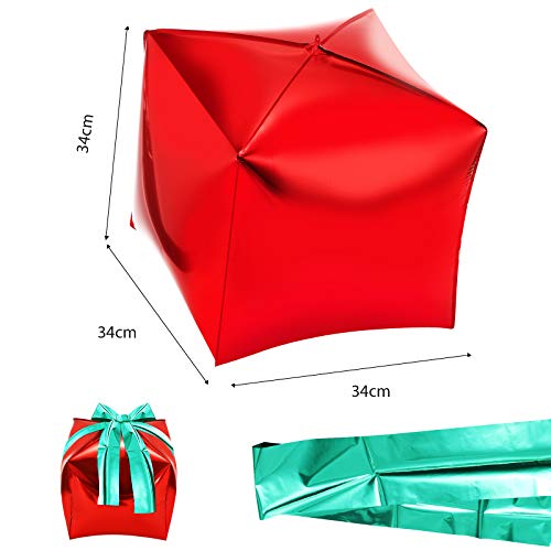 8 Pieces Happy New Year Square Shaped Foil Balloons Present Box Cube Aluminum Foil Balloon For Happy New Year Birthday Party Decoration, 24 Inch (Multicolor) #TOP1