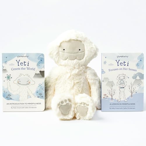 Image of Slumberkins 14" Yeti Kin & 2 Board Books Complete Set Bundle | Promotes Mindfulness & Emotional Regulation | Social Emotional Development (Yeti Kin Plush + 2 Board Books)
