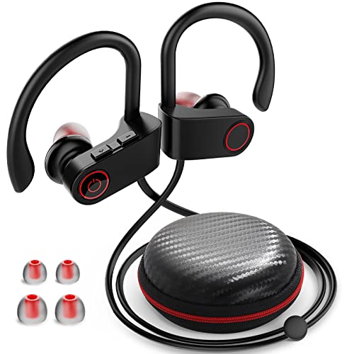 Bluetooth Headphones EYEFAME Wireless Earbuds CVC8.0 Noise Cancelling Running Headphones IPX7 Waterproof Wireless Headphones with Microphone Bass+ HD Stereo Bluetooth Earphones Gym Sports (Black)