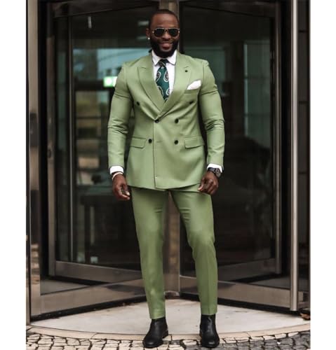 Classic Men's Suits Regular Fit 2 Piece Striped Business Tuxedos Wedding Grooms3