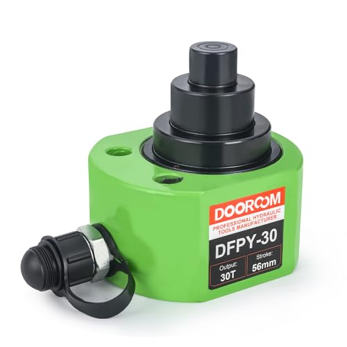 Image of 30T 2.1 inch /54mm Stroke Portable Hydraulic Cylinder Portable Low Profile Jack Sets Multi-Acting Porta Power Ram Jack Kits Lifting Cylinder with CP-700 Hydraulic Hand Pump