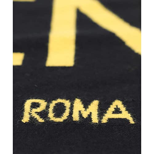 Fendi Roma Knitted Wool & Cashmere Black Yellow Logo Scarf Fxs124 #TOP2