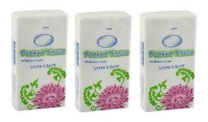 Nyamah Sales White and Soft Pocket Tissue Paper for Men and Women (10 Sheets x 3 ply) (Pack of 10)