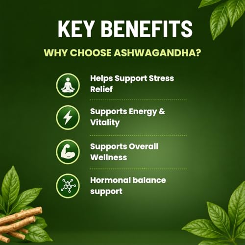 Image of Pure Nutrition Ashwagandha Supplements | 100% Pure Ashwagandha Root Extract Tablets for Men & Women for Stress Relief, Energy, Stamina, Vitality & Daily Wellness Support for Men & Women | Herbal Ayurvedic Formula for Mind & Body Balance - 250mg 90 Tabs