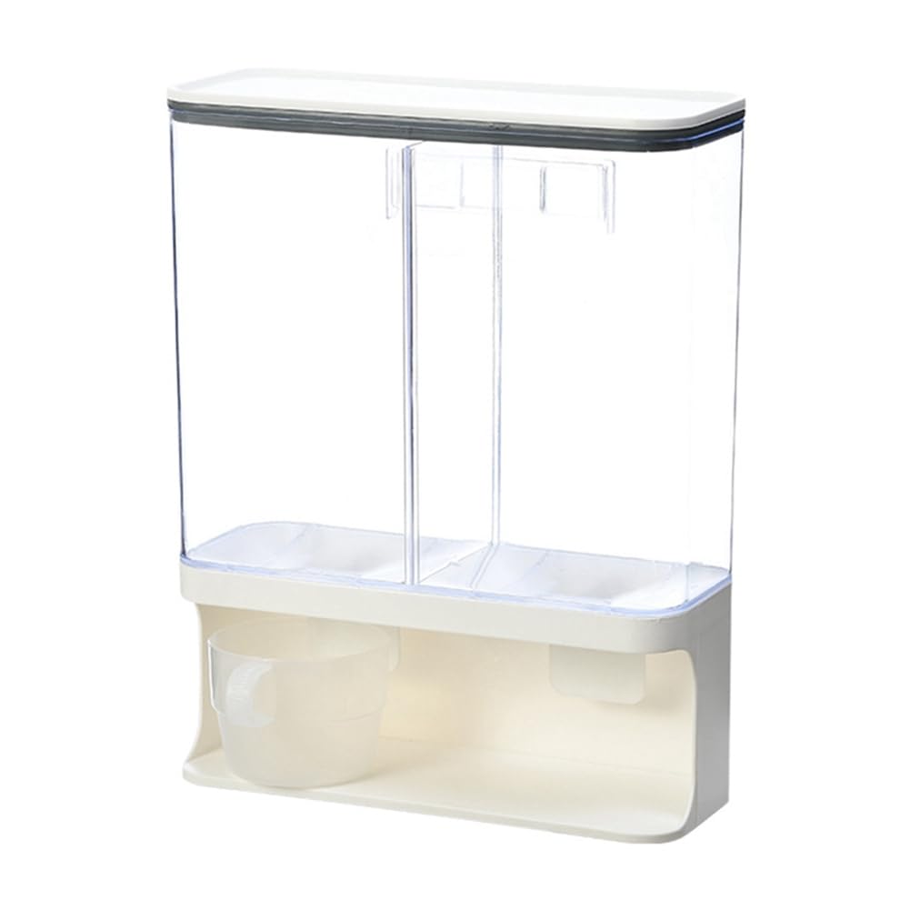 CTRLZS Transparent Rice Dispenser Wall Mounted Rice Storage Containers Kitchen Grain Organizer Sealed Kitchen Storage