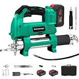 Upgrade Cordless Electric Grease Gun with LED Light, 12000 PSI High Pressure lectric Grease Gun Kit with 2 * 2.0AH Batteries and Charger, Grease Gun for Truck, Farm, Construction and DIY