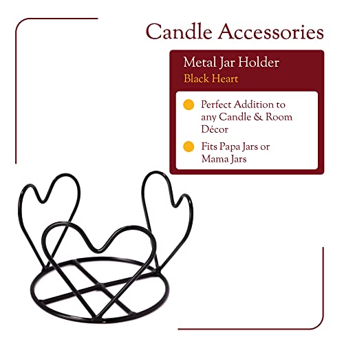 A Cheerful Giver Metal Candle Jar Holder - Black Heart Candle Jar Holder - Fits Papa Or Mama Jars - Rustic Candle Accessories #TOP2