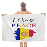 I Choose Peace Andorra - Toallas de playa de algodón de 31 x 51 pulgadas, toalla de baño con la bandera del horizonte de la ciudad, para natación, spa, baño, exterior, hotel, no encoge, ligera,