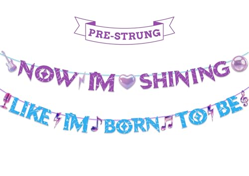 Demon Themed Hunters Birthday Party Decorations "Now I'm Shining Like I'm Born To Be" Hanging Banner Kpop Music Themed Party Decorations Retro Disco Aesthetic for Fans Birthday Room Decor