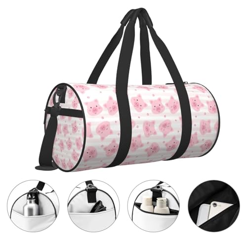 Travel Duffle Bag, Cartoon Pig Sports Gym Bag for Women Men, Carry On Bag Weekender Overnight Duffel Bag, Personal Item Travel Bag3