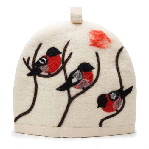 Image of Glaciart One Wool Teapot Cozy Kettle Cover | Dome Shaped Large Tea Cosy, Kettle or French Press | Handmade & Needle Felted from Natural Wool | Warms Up to 2 Hours | Great as Gift