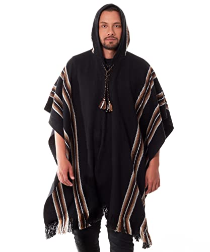 Alpaca Hooded Poncho for Men - Warm and soft - Cloak Cape4