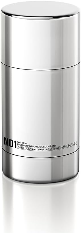 PATRICKS ND1 High Performance Aluminum Free Deodorant for Men, Stick, Notes of Italian Bergamot and Neroli Fragrance, Long Lasting, Odor & Sweat Protection Vegan, Sulfate & Cruelty Free, 80G